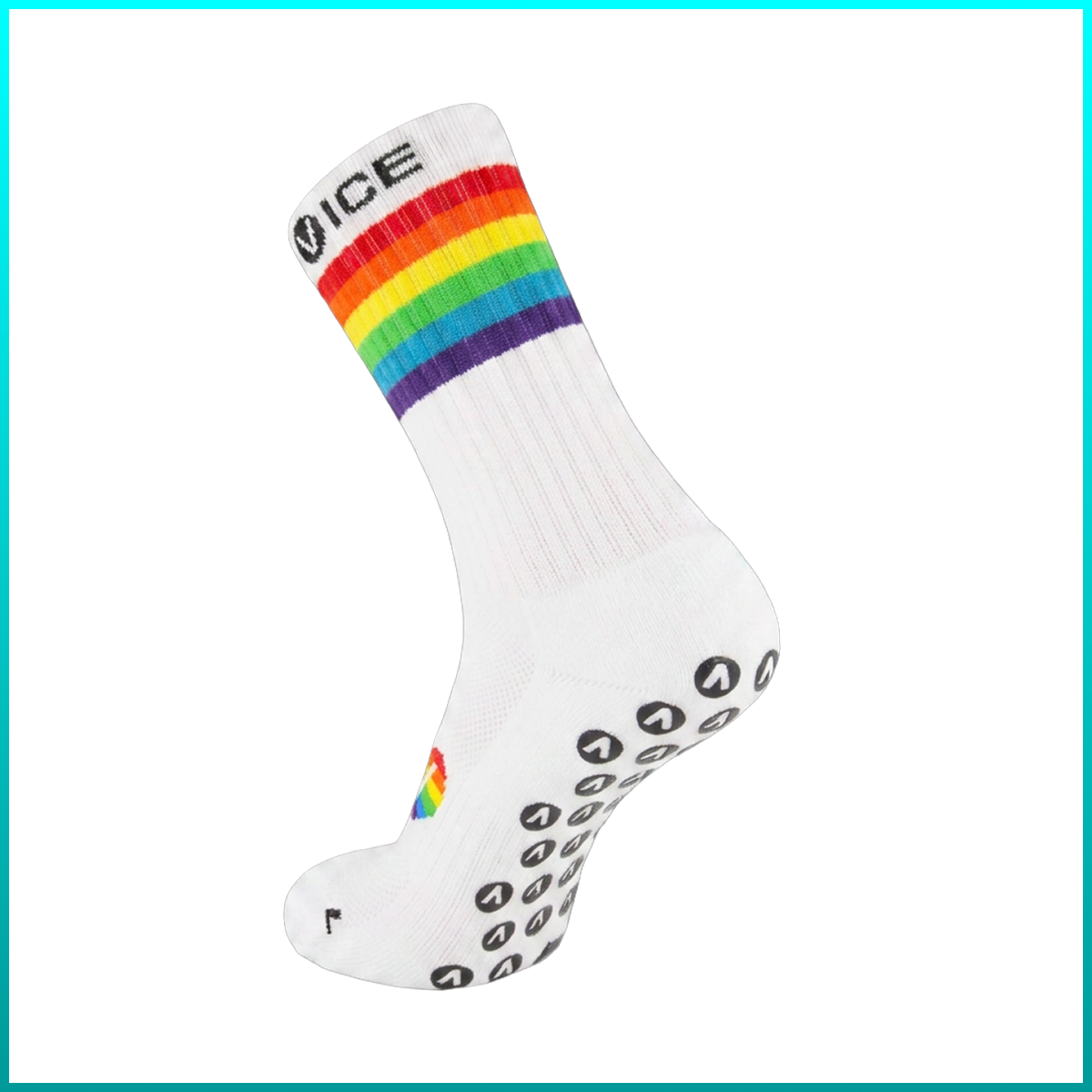 Grip Socks - Rainbow Half Crew